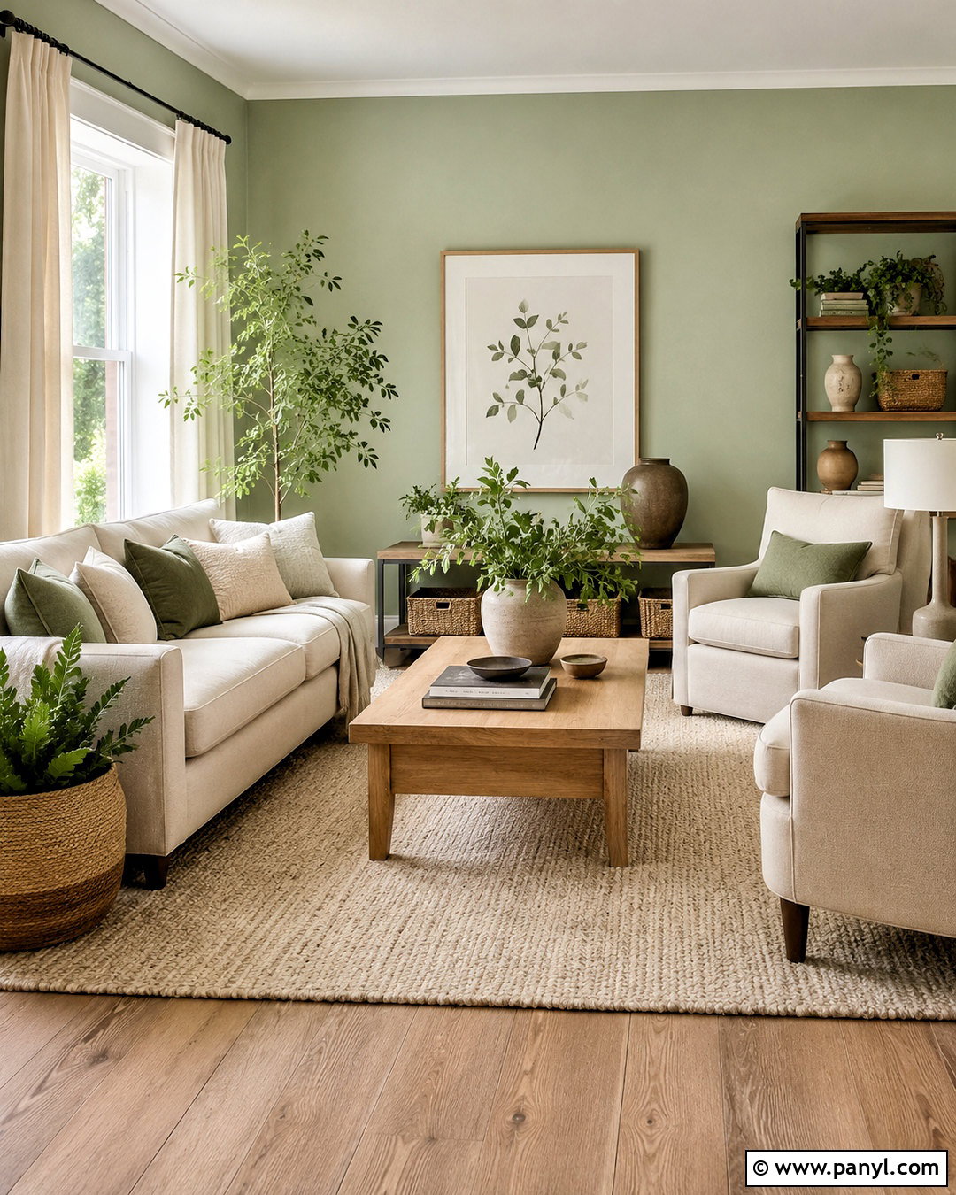 Light Green Living Room With Cream Furniture - 20 light green rooms