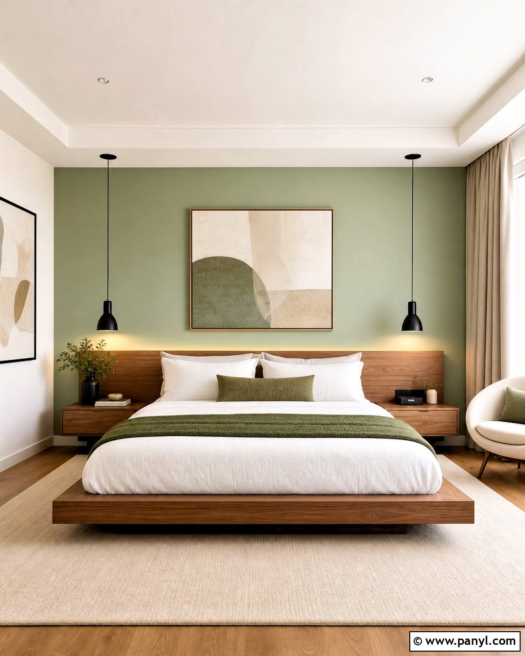 Light Green Modern Bedroom - 20 light green interior ideas
