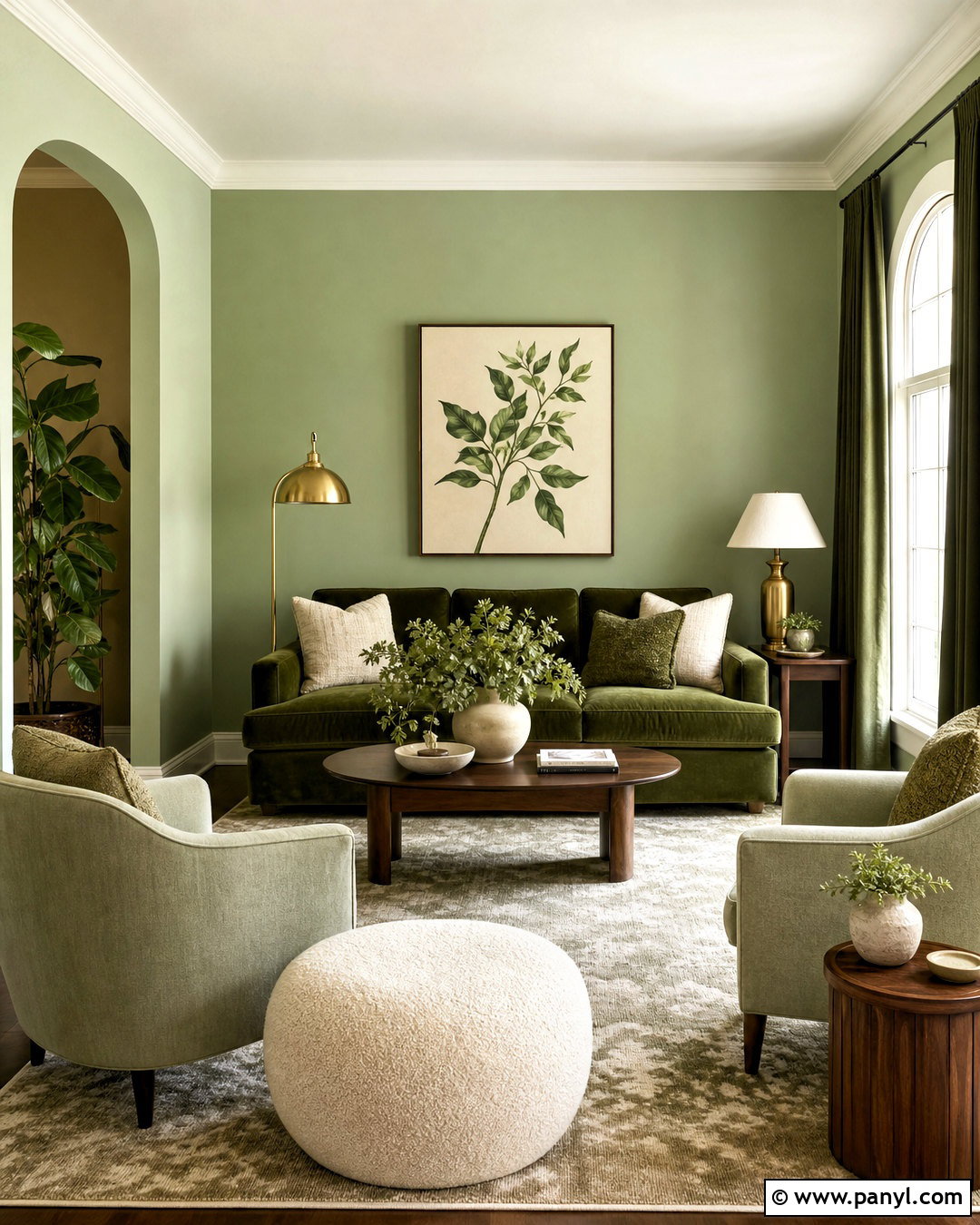 Light Green Monochromatic Living Room Walls - 20 light green walls