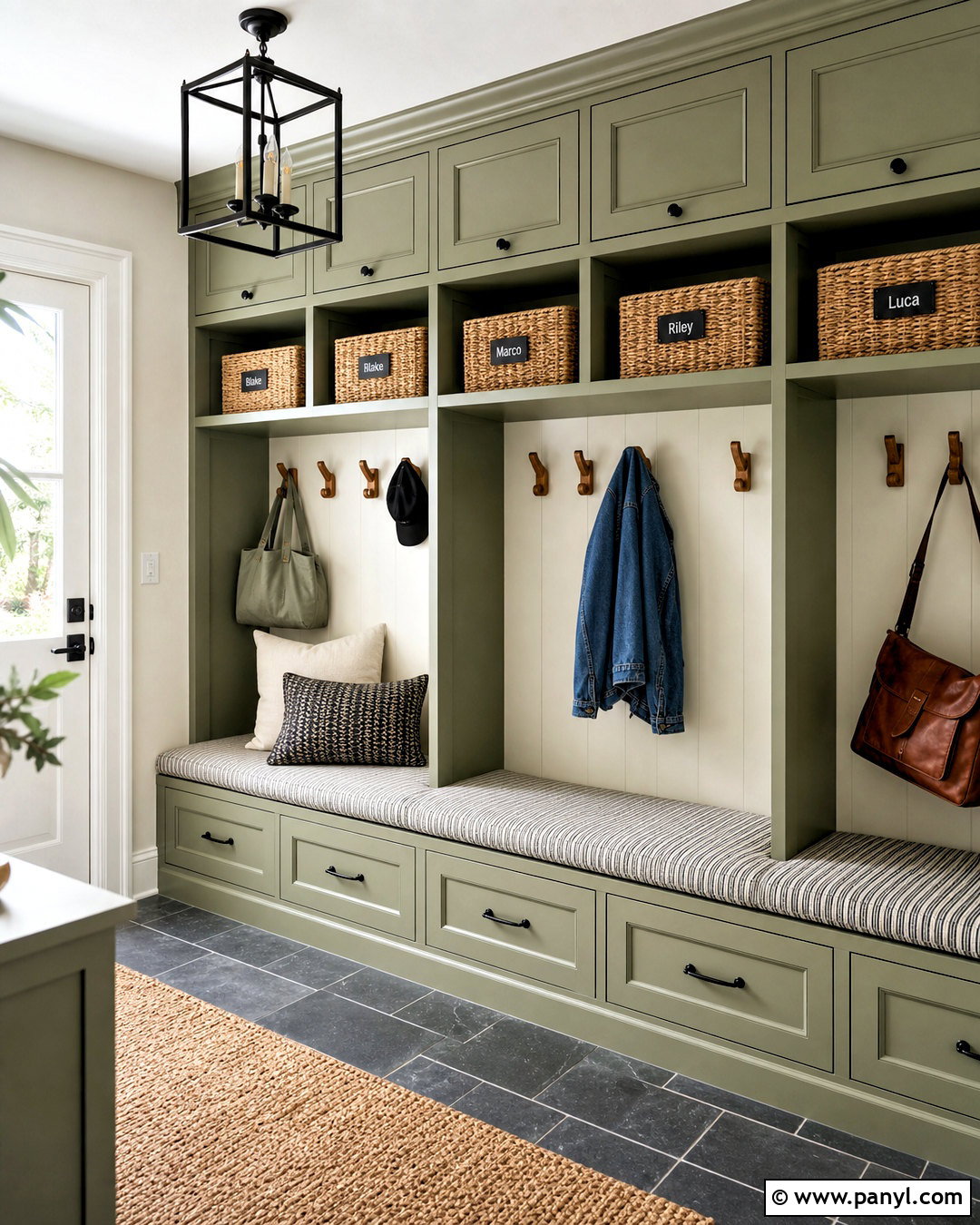 Light Green Mudroom With Storage Bench - 20 light green interior ideas