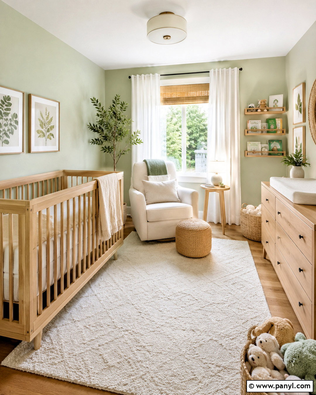 Light Green Nursery With Natural Wood - 20 light green rooms