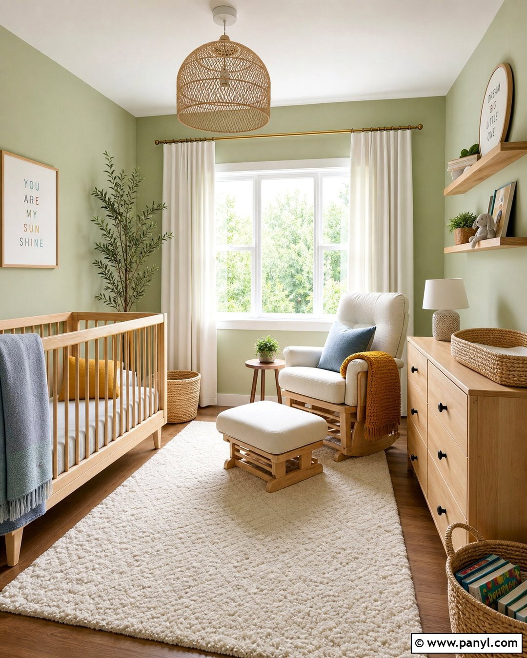 Light Green Nursery With Natural Wood - 35 light green wall paint ideas