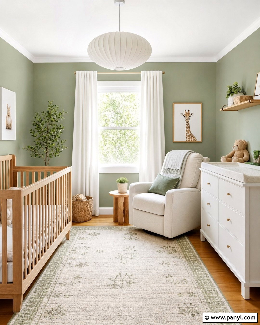 Light Green Nursery With White Trim - 20 Light Green Walls With White Trim Ideas