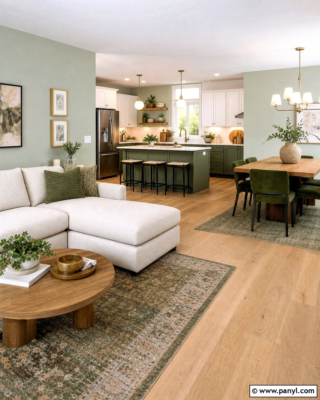 Light Green Open Plan Interior - 20 light green interior ideas