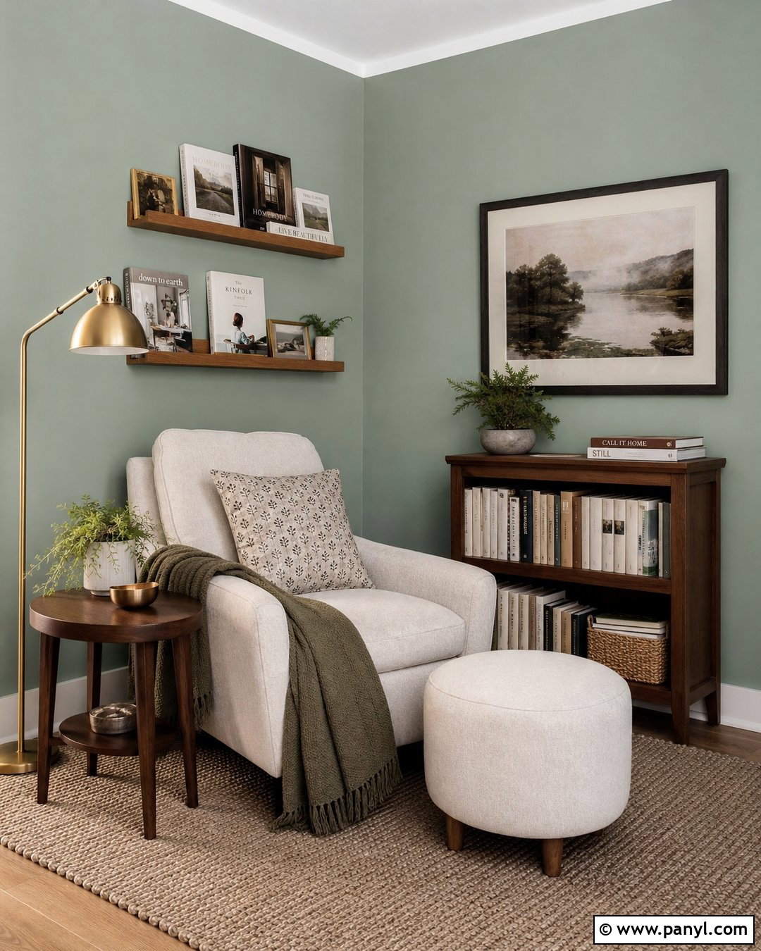 Light Green Reading Nook Accent Wall - 30 Light Green Accent Wall Ideas