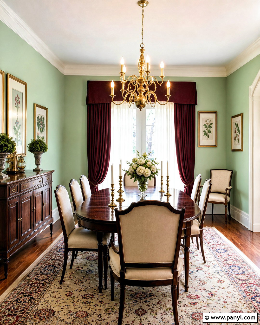Light Green Traditional Dining Room Walls - 20 light green walls