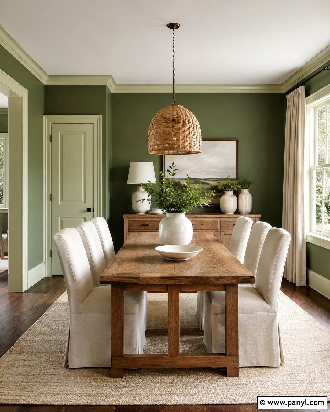 Light Green Trim With Green Walls - 20 Trim Colors For Green Walls