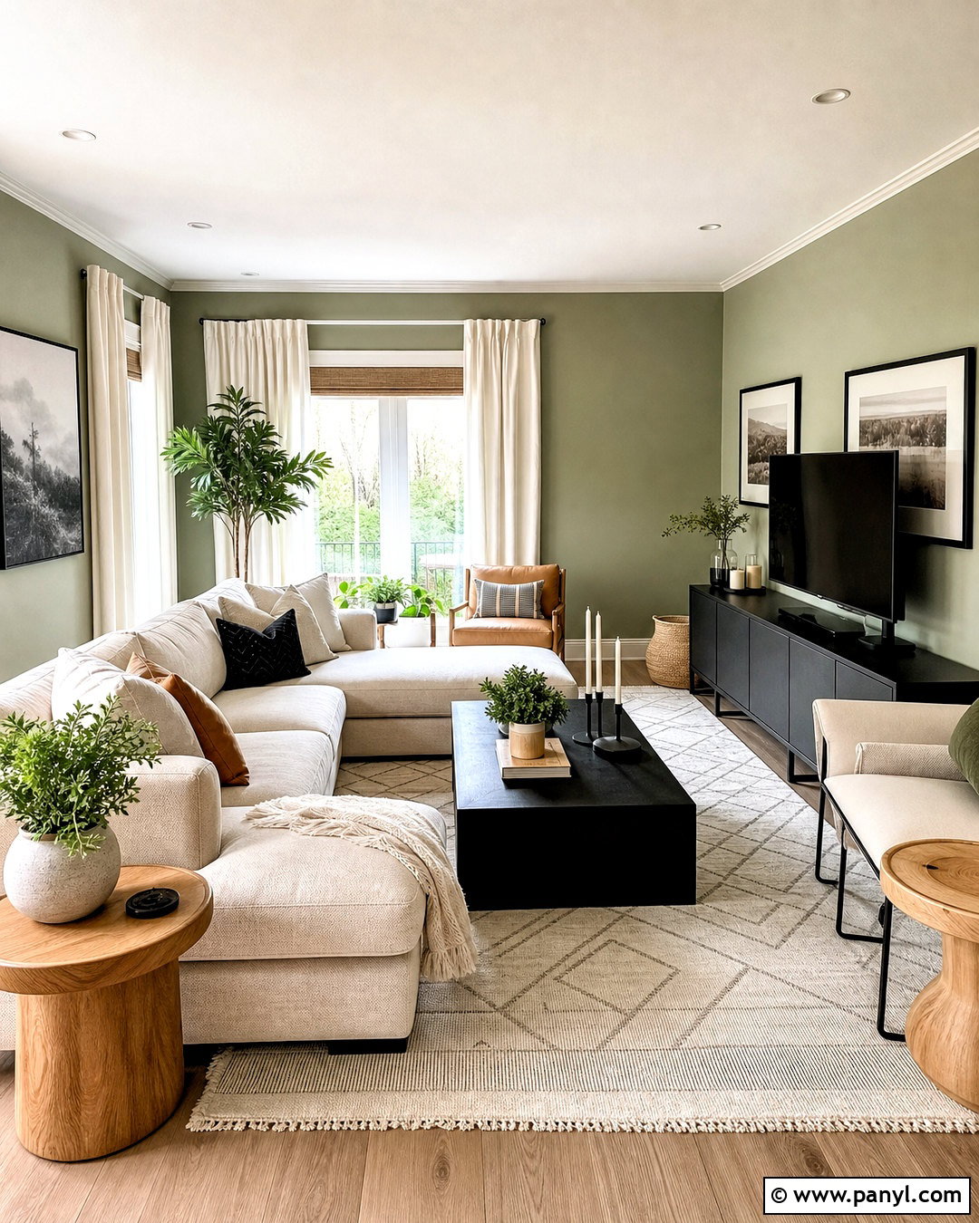 Light Green Walls With Black Accents - 20 light green walls living room ideas