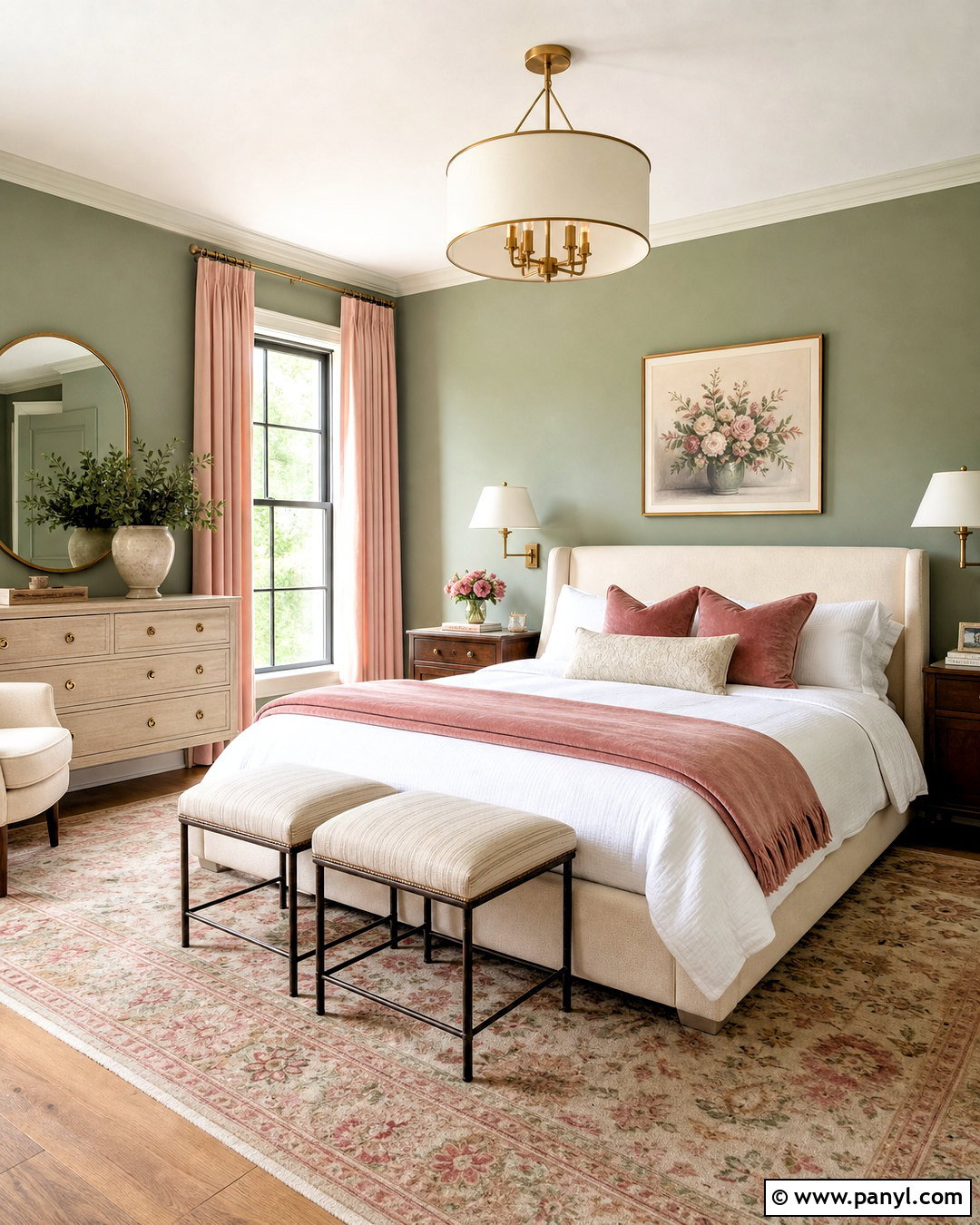 Light Green Walls With Blush Pink Accents - 20 light green walls bedroom ideas