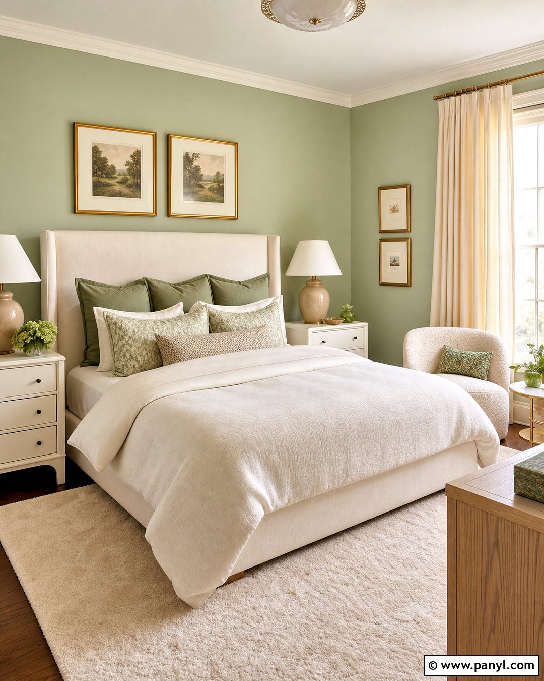 Light Green Walls With Cream Bedroom Decor - 20 light green walls bedroom ideas