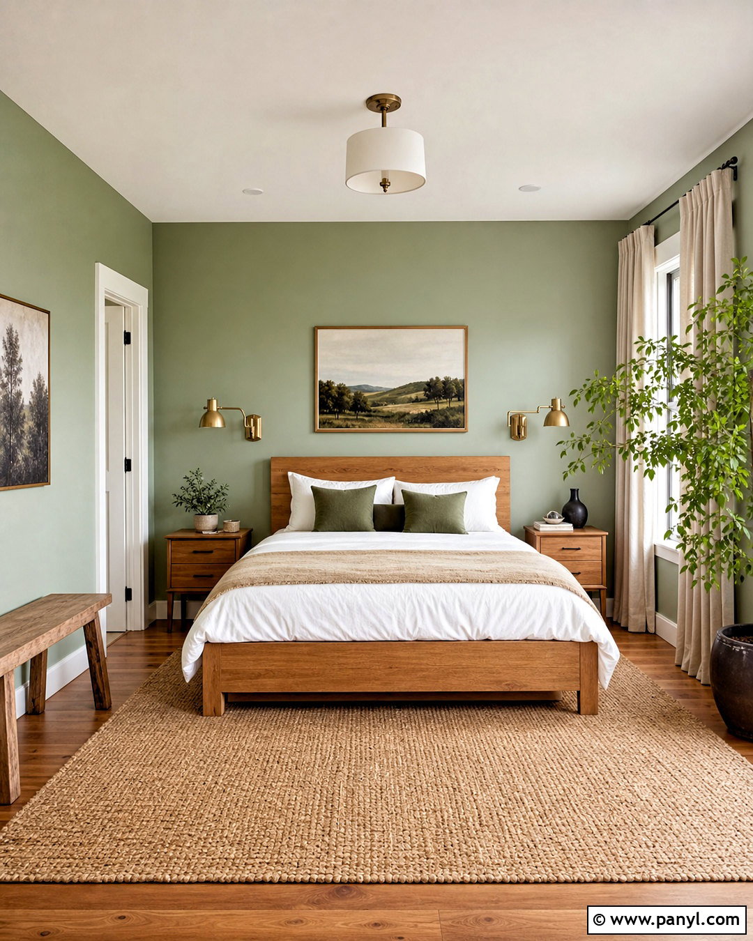 Light Green Walls With Natural Wood Furniture - 20 light green walls bedroom ideas