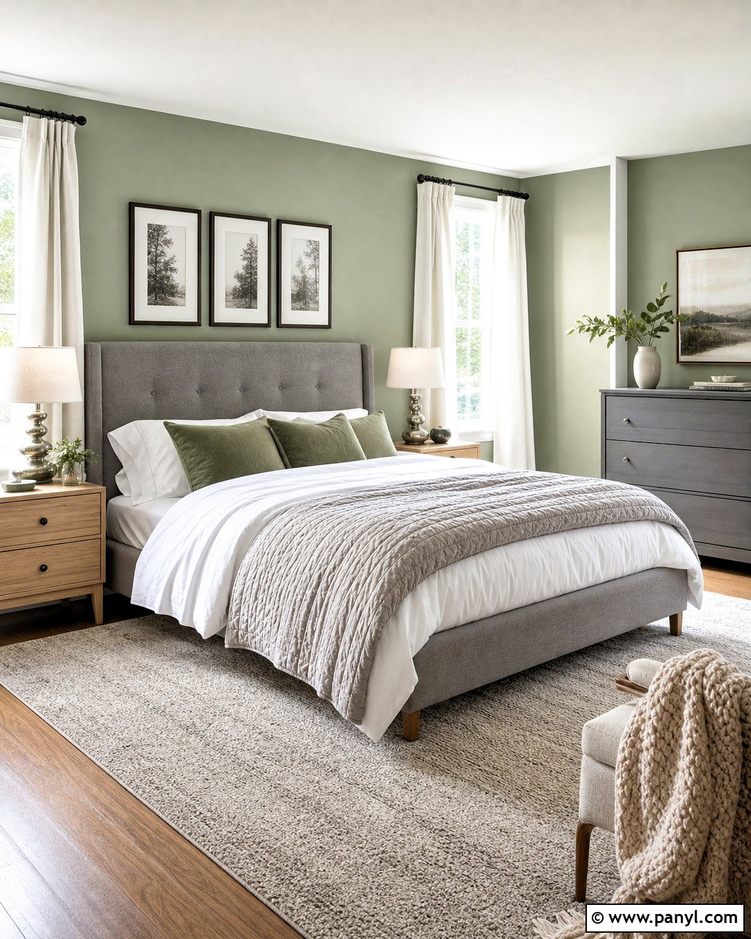 Light Green Walls With Soft Gray Furniture - 20 light green walls bedroom ideas