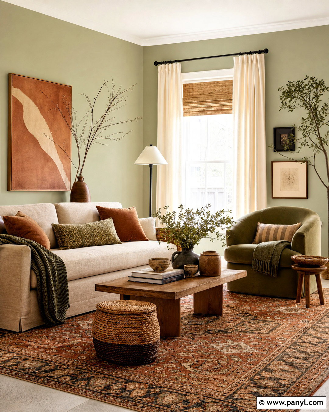 Light Green Walls With Terracotta Decor - 20 light green walls living room ideas