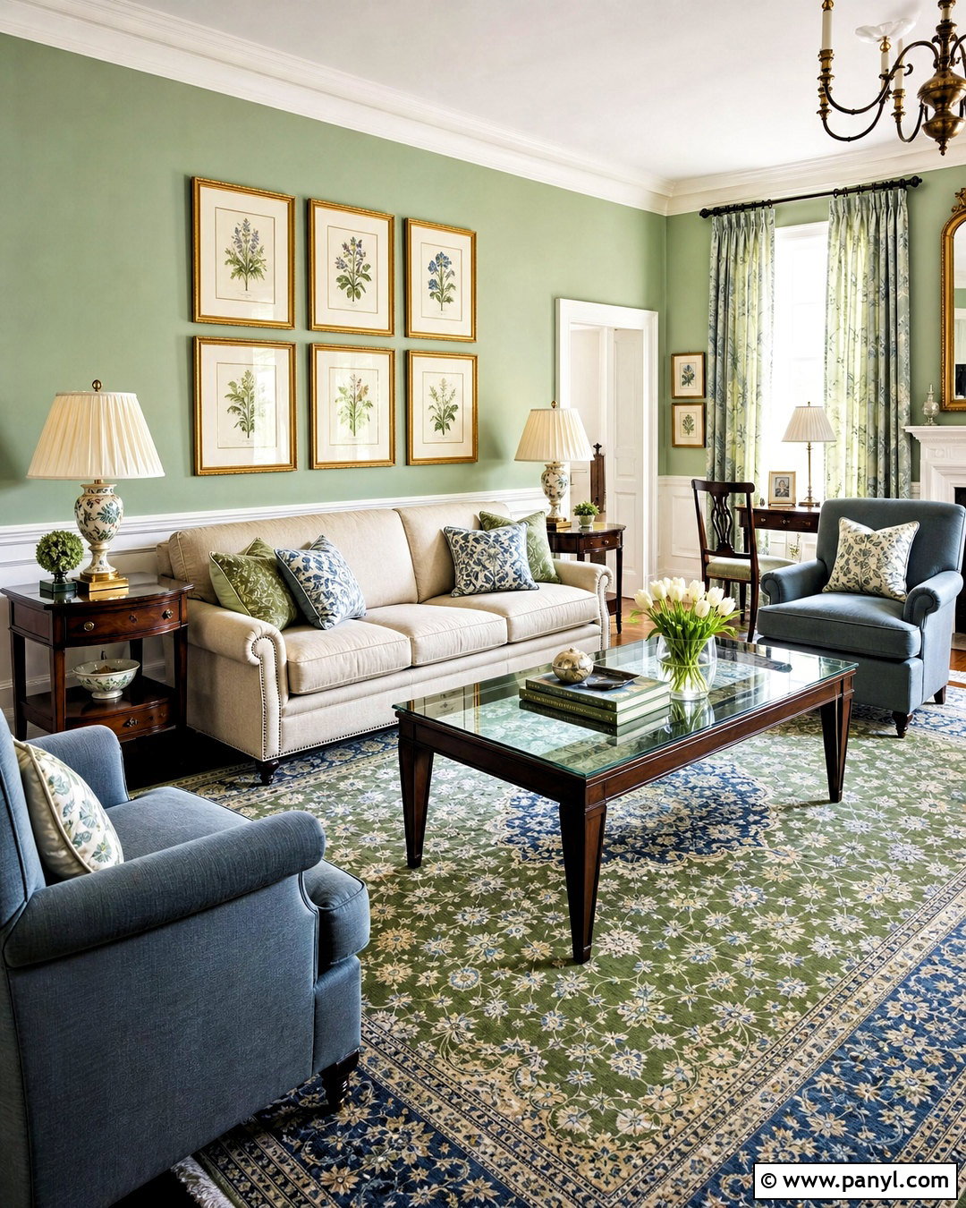Light Green Walls With White Wainscoting - 20 light green walls living room ideas