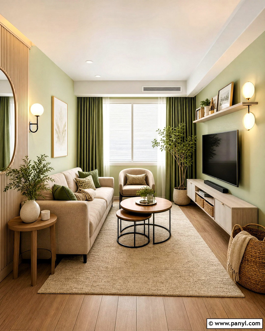 Light Green Walls in a Small Living Room - 20 light green walls living room ideas