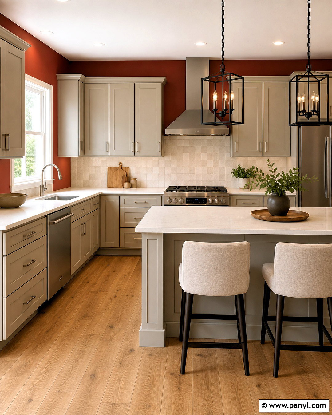 Light Greige Cabinets With Red Walls - 20 What Color Cabinets Go With Red Walls