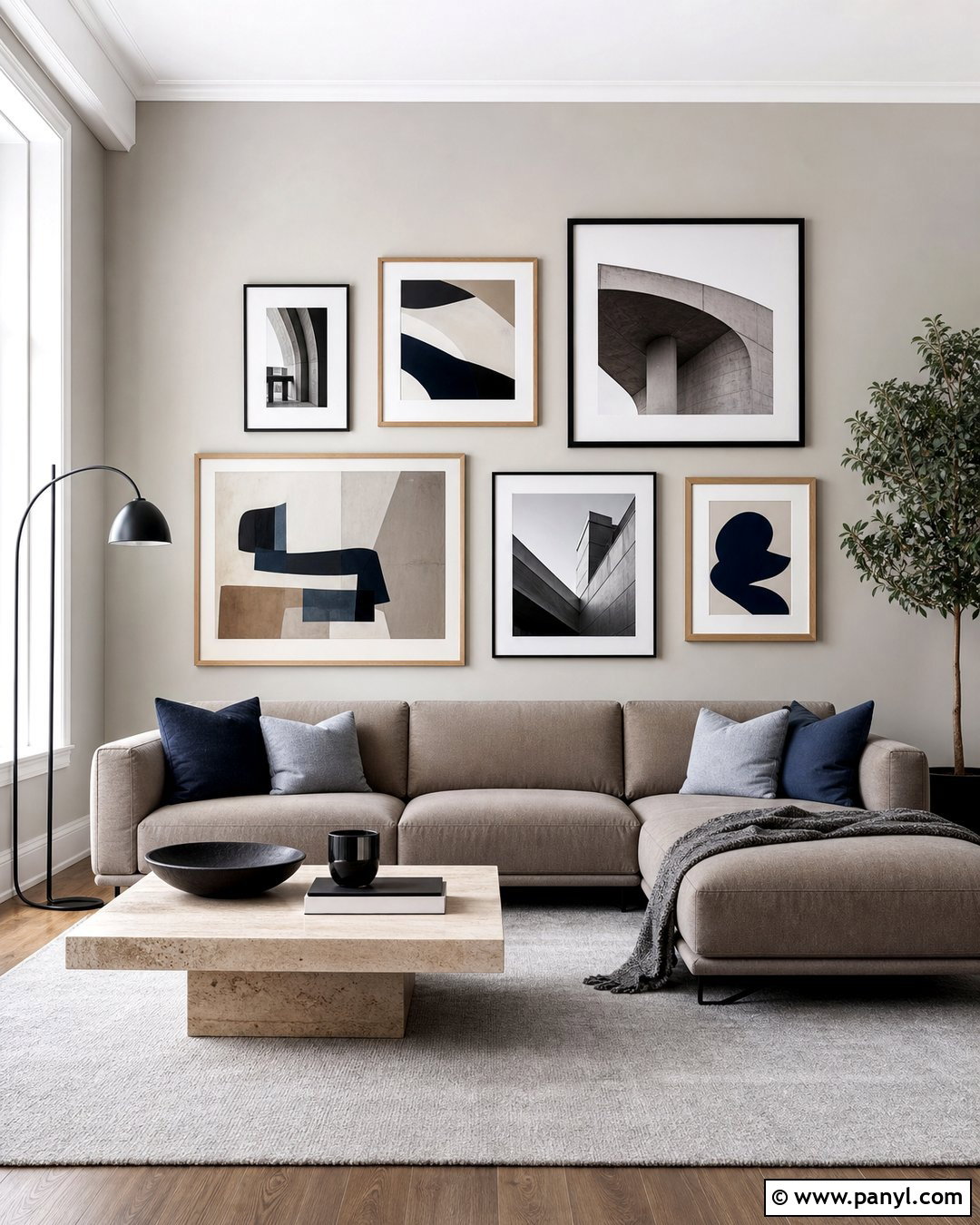 Light Greige Gallery Wall - 25 Gallery Wall Colors