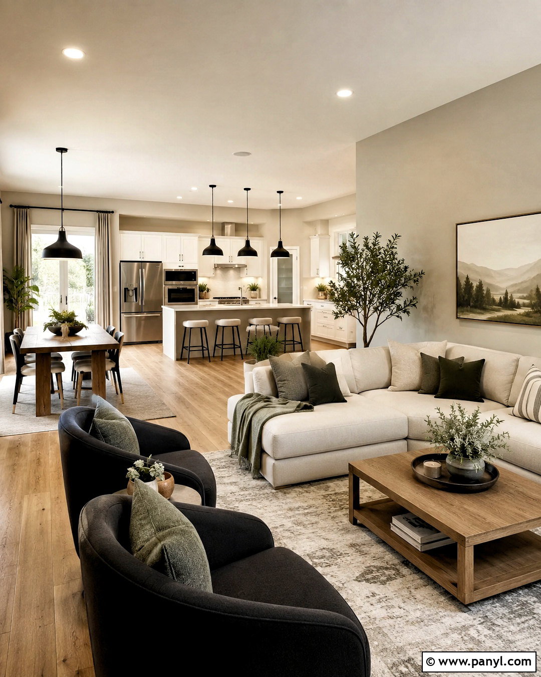 Light Greige Neutral Open Plan Room - 20 neutral room colors