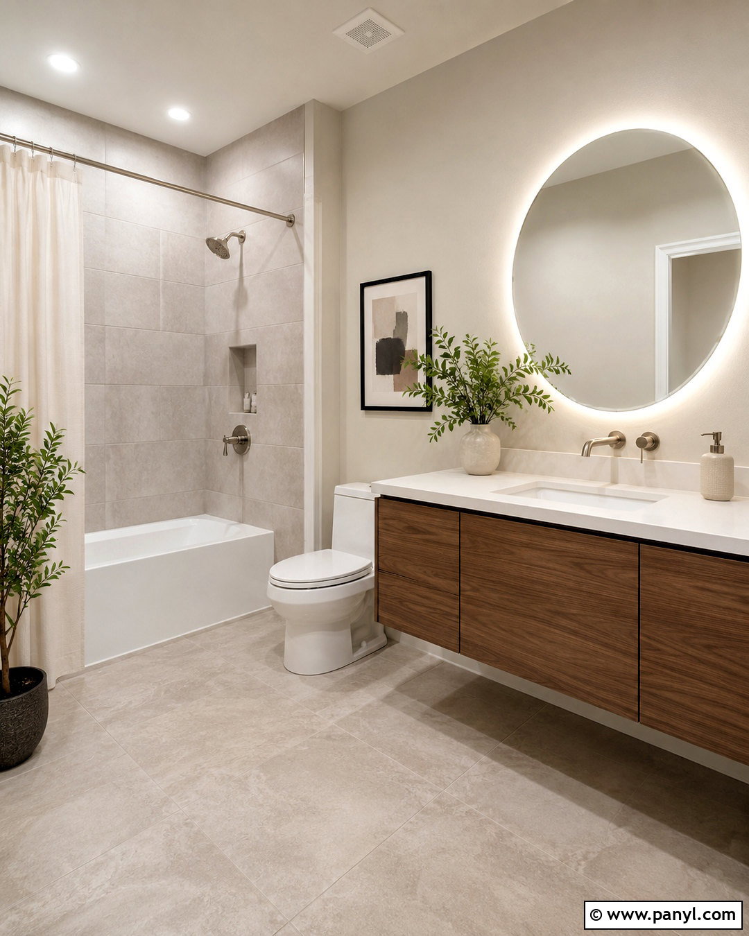 Light Greige Small Bathroom - 20 paint colors for small bathrooms
