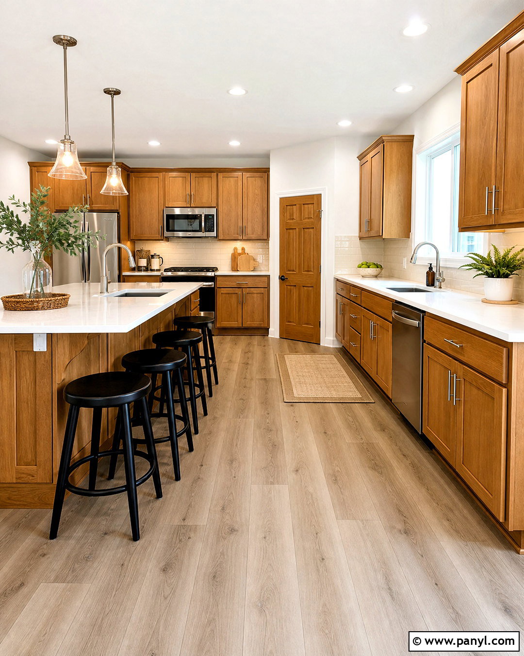 Light Greige Vinyl Plank Flooring - 20 honey oak cabinets flooring ideas