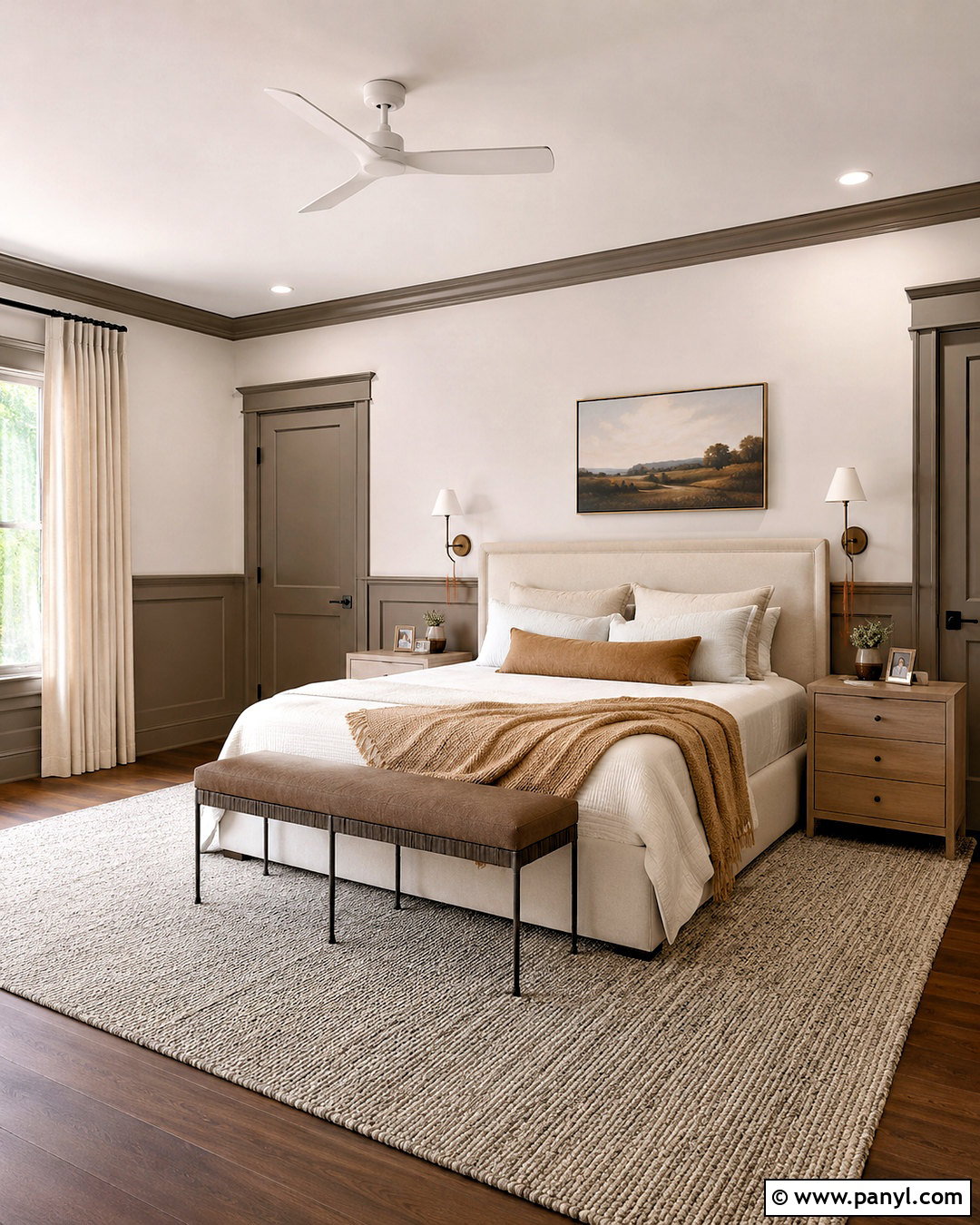 Light Greige Walls With Dark Taupe Paneling - 40 light walls darker trim ideas