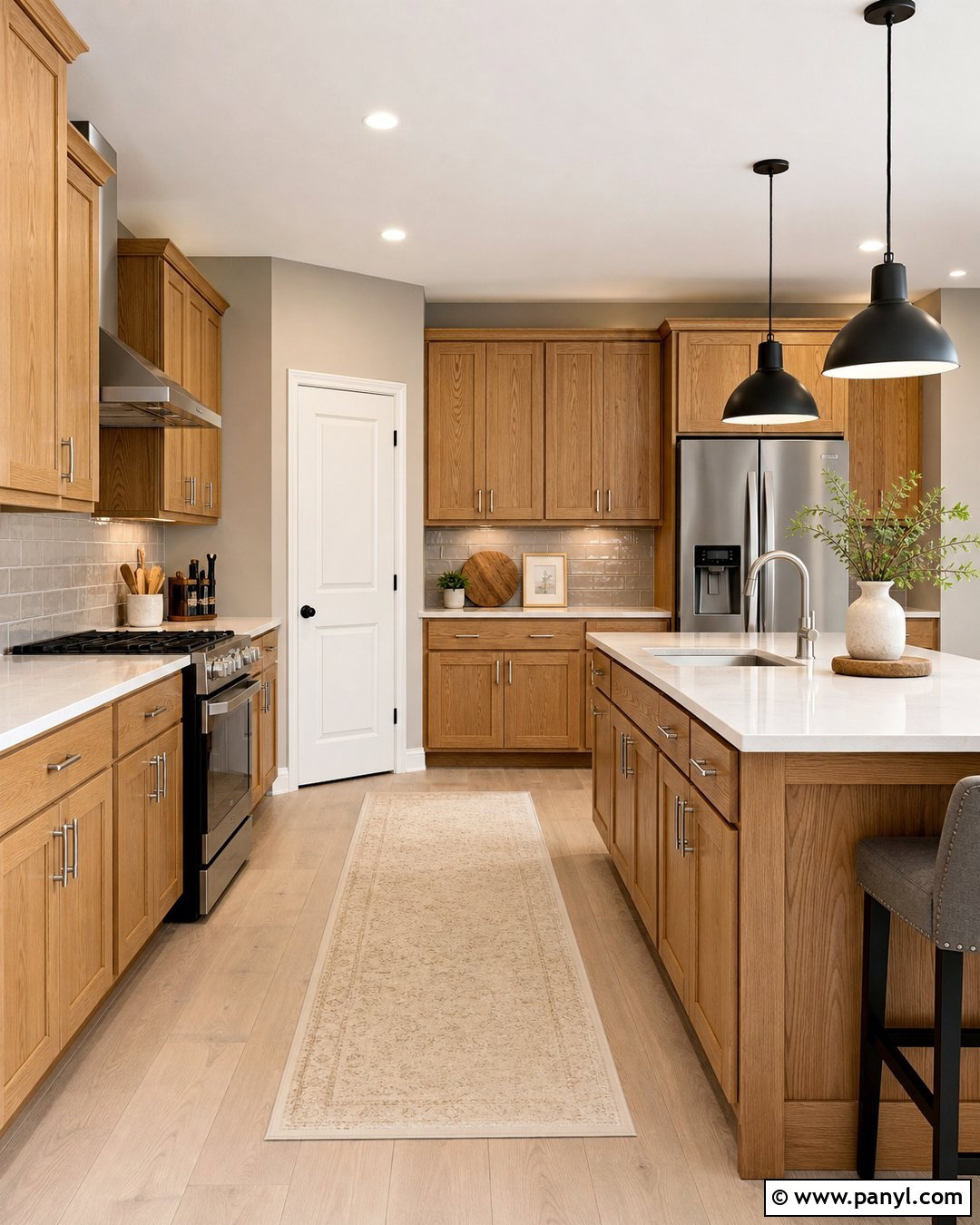 Light Greige Walls With Honey Oak Cabinets - 35 honey oak kitchen cabinets wall color ideas