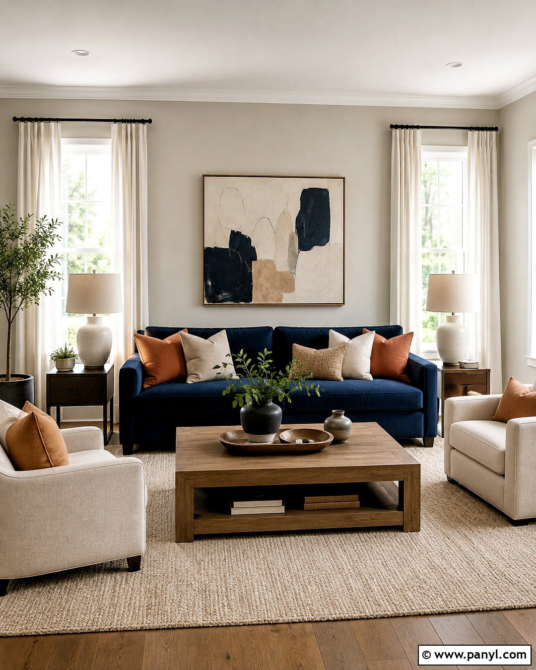 Light Greige Walls With Navy Blue Sofa - 20 Wall Color For Navy Blue Sofa Ideas