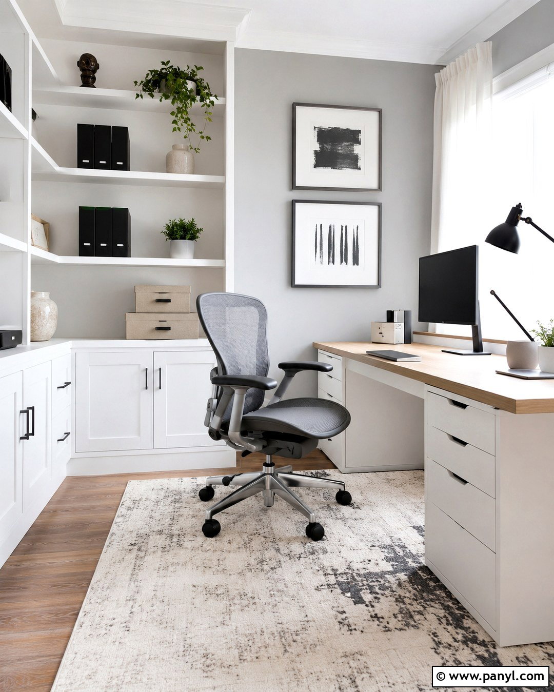 Light Grey And White Home Office Walls - 20 Light Grey And White Walls