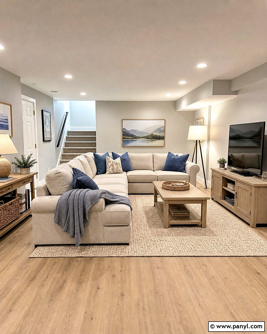 Light Grey Basement Family Room - 20 grey basement ideas