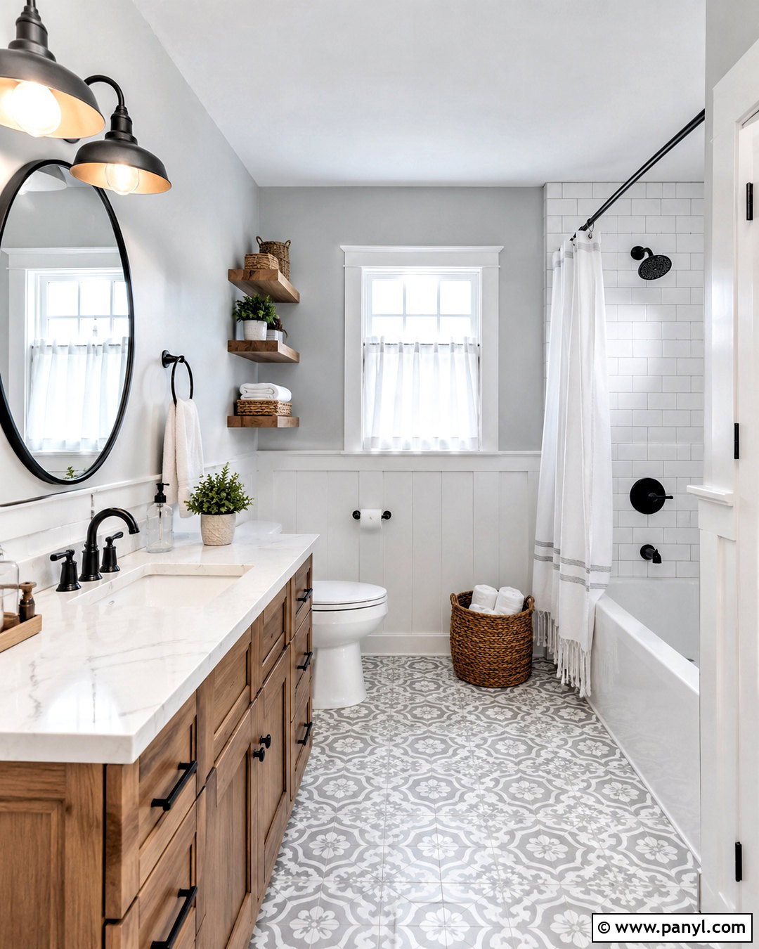 Light Grey Bathroom With Farmhouse Decor - 20 light grey bathroom ideas