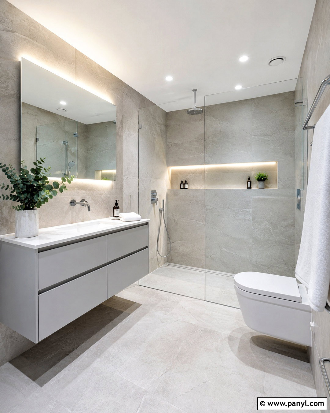Light Grey Bathroom With Floating Vanity - 20 light grey bathroom ideas