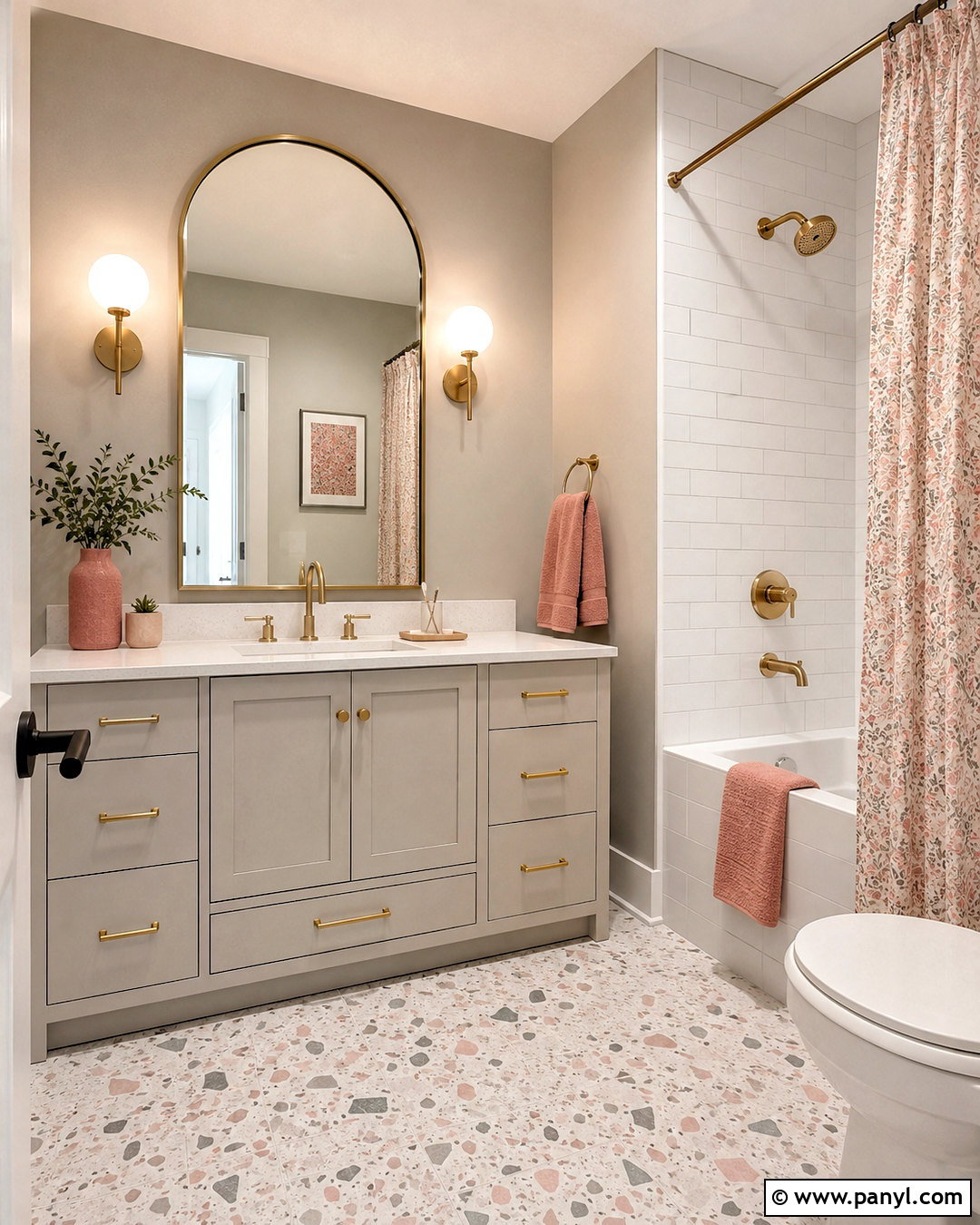 Light Grey Bathroom With Pink Accents - 20 light grey bathroom ideas