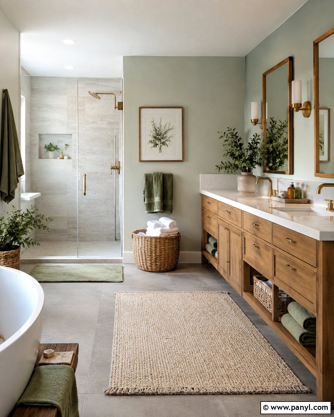 Light Grey Bathroom With Sage Green - 20 light grey bathroom ideas