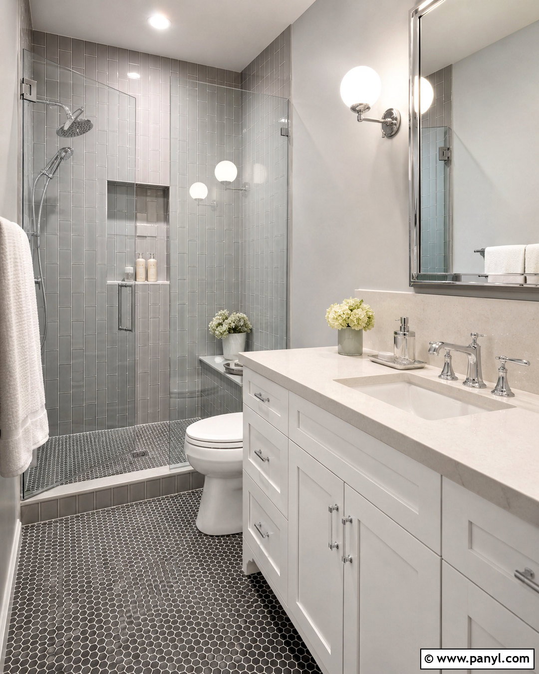 Light Grey Bathroom With Subway Tile - 20 light grey bathroom ideas