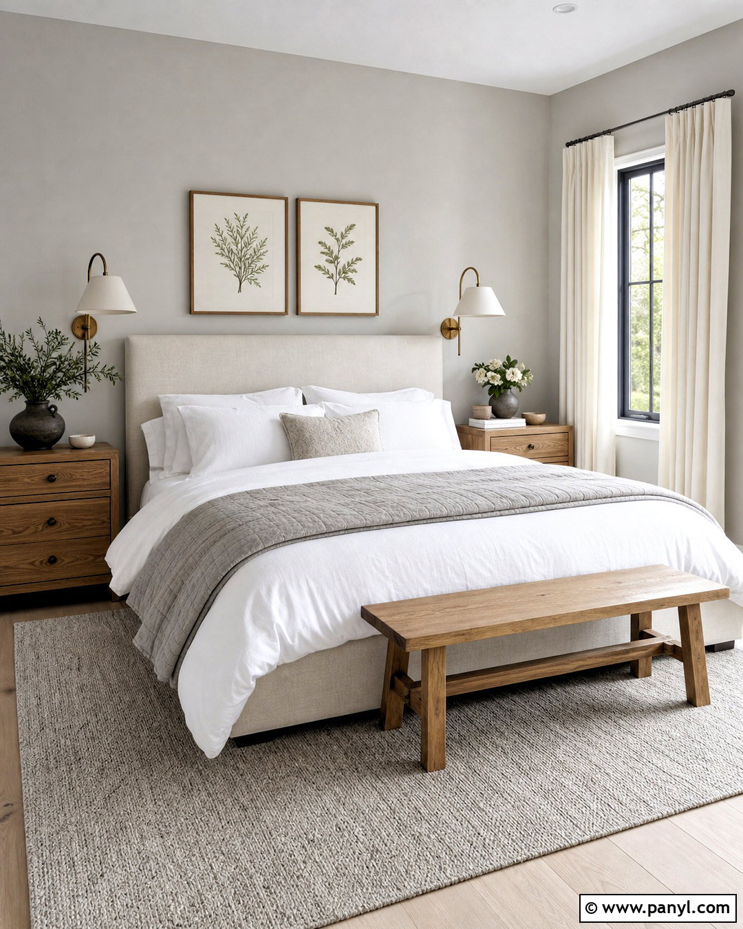 Light Grey Bedroom With White Bedding - 20 light grey room ideas