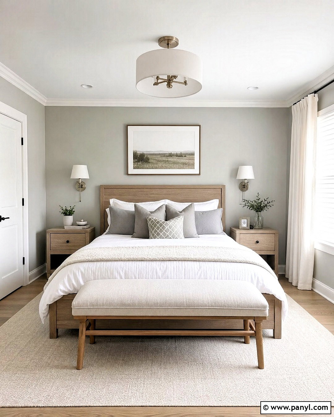 Light Grey Bedroom With White Bedding - 20 light grey interior ideas
