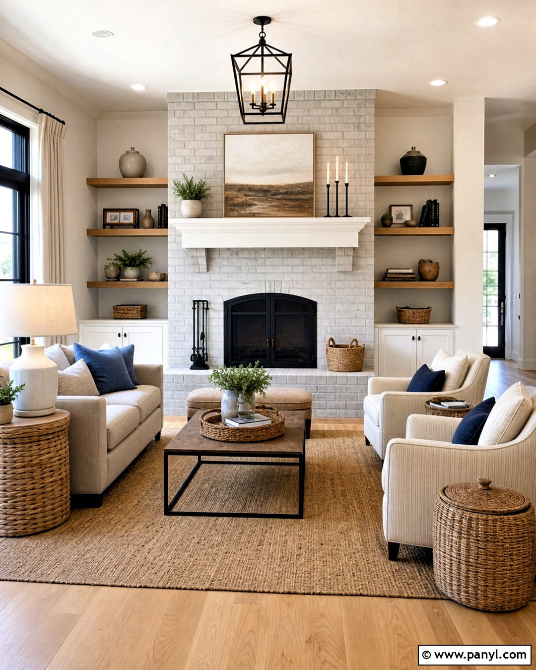 Light Grey Brick Fireplace With White Mantel - 20 grey brick fireplace ideas