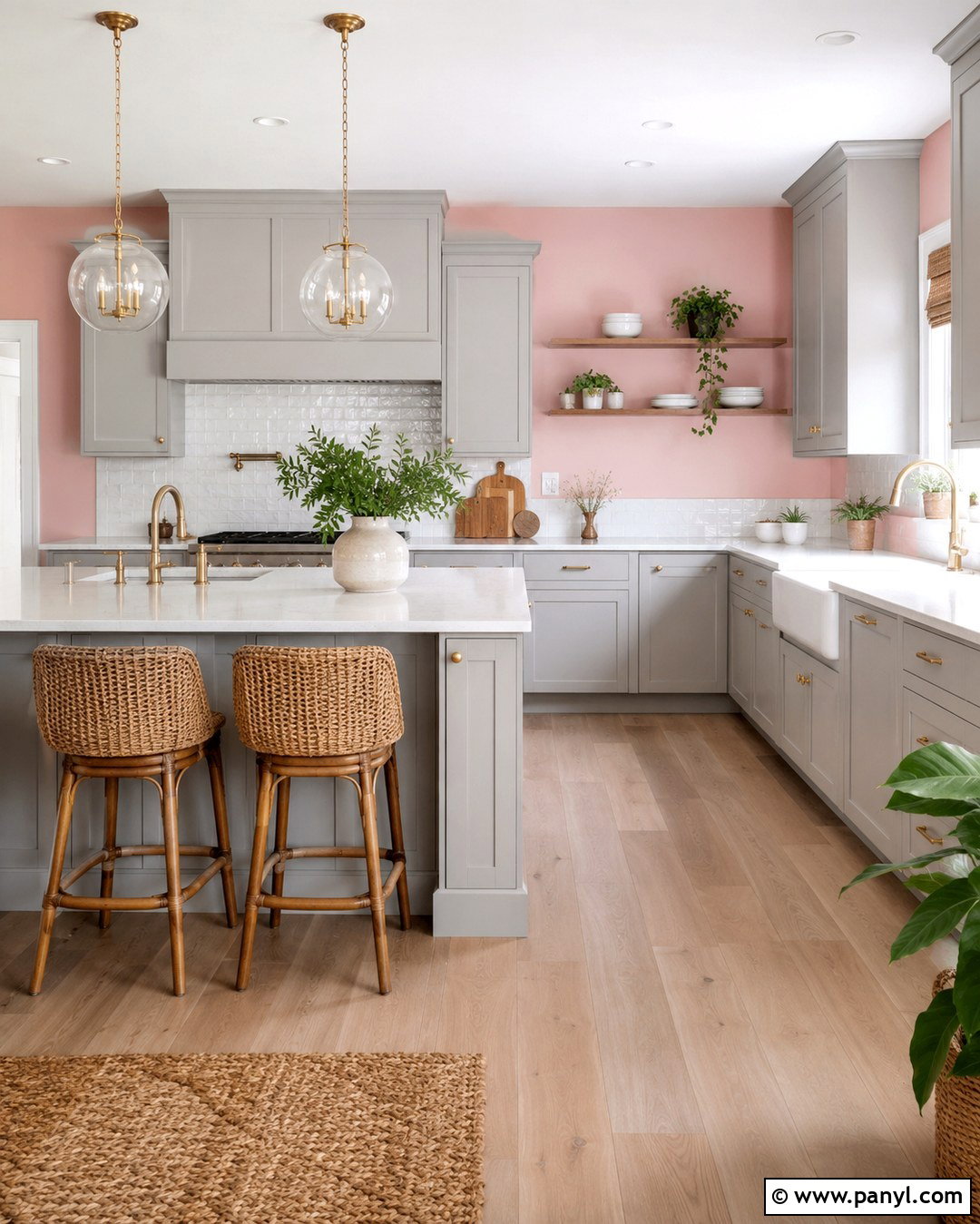 Light Grey Cabinets With Blush Pink Walls - 20 grey kitchen pink walls