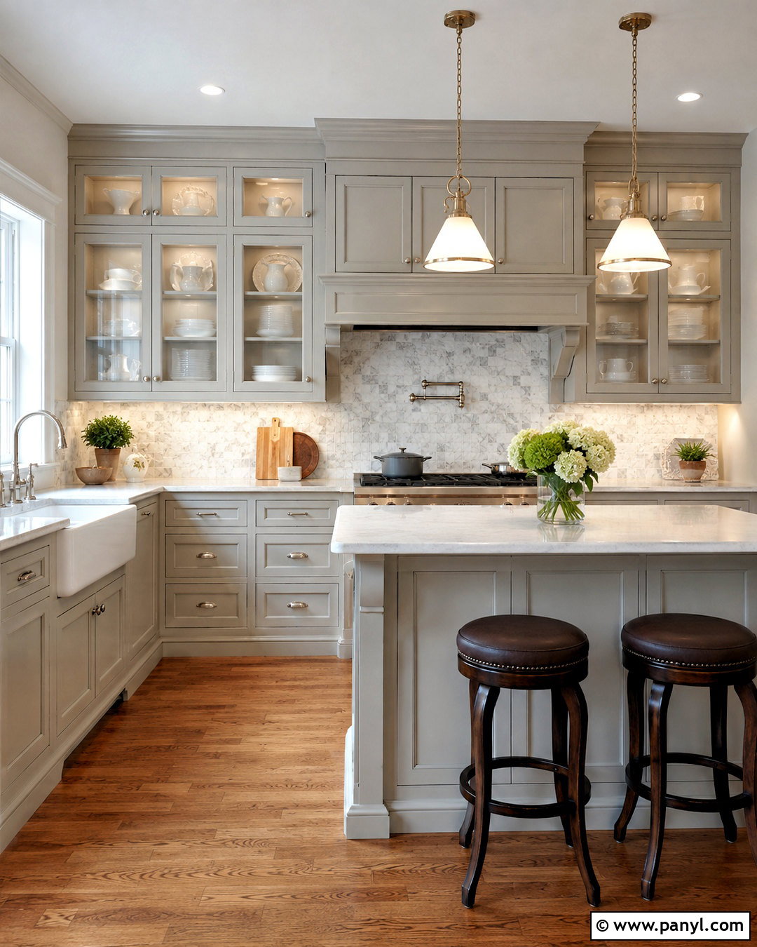 Light Grey Cabinets With Glass Front Doors - 20 light grey cabinets kitchen ideas