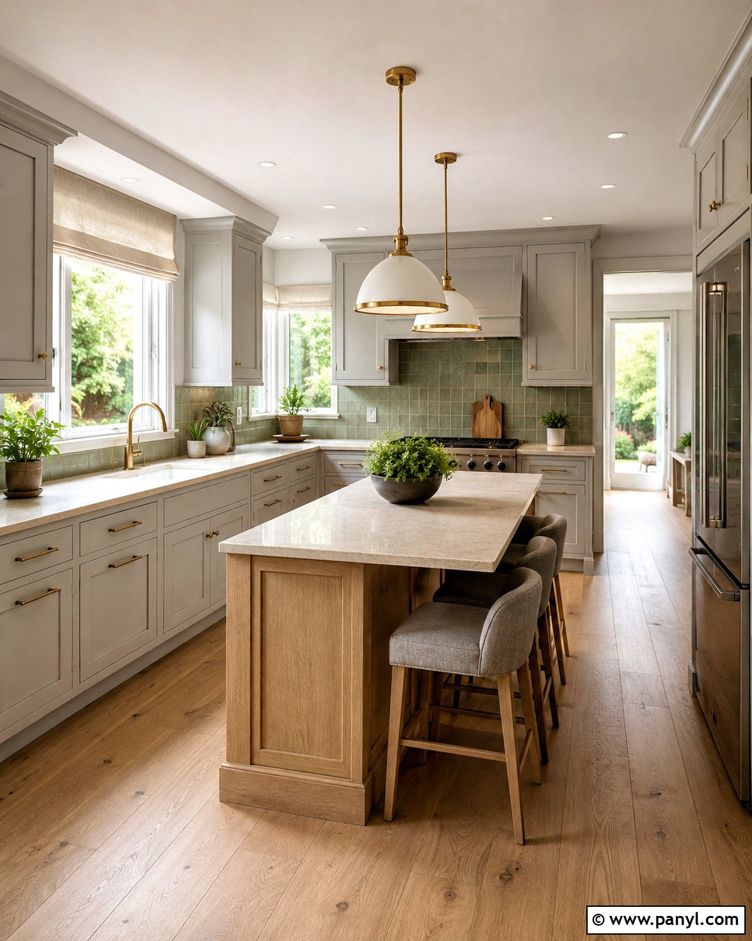 Light Grey Cabinets With Green Backsplash - 20 light grey cabinets kitchen ideas