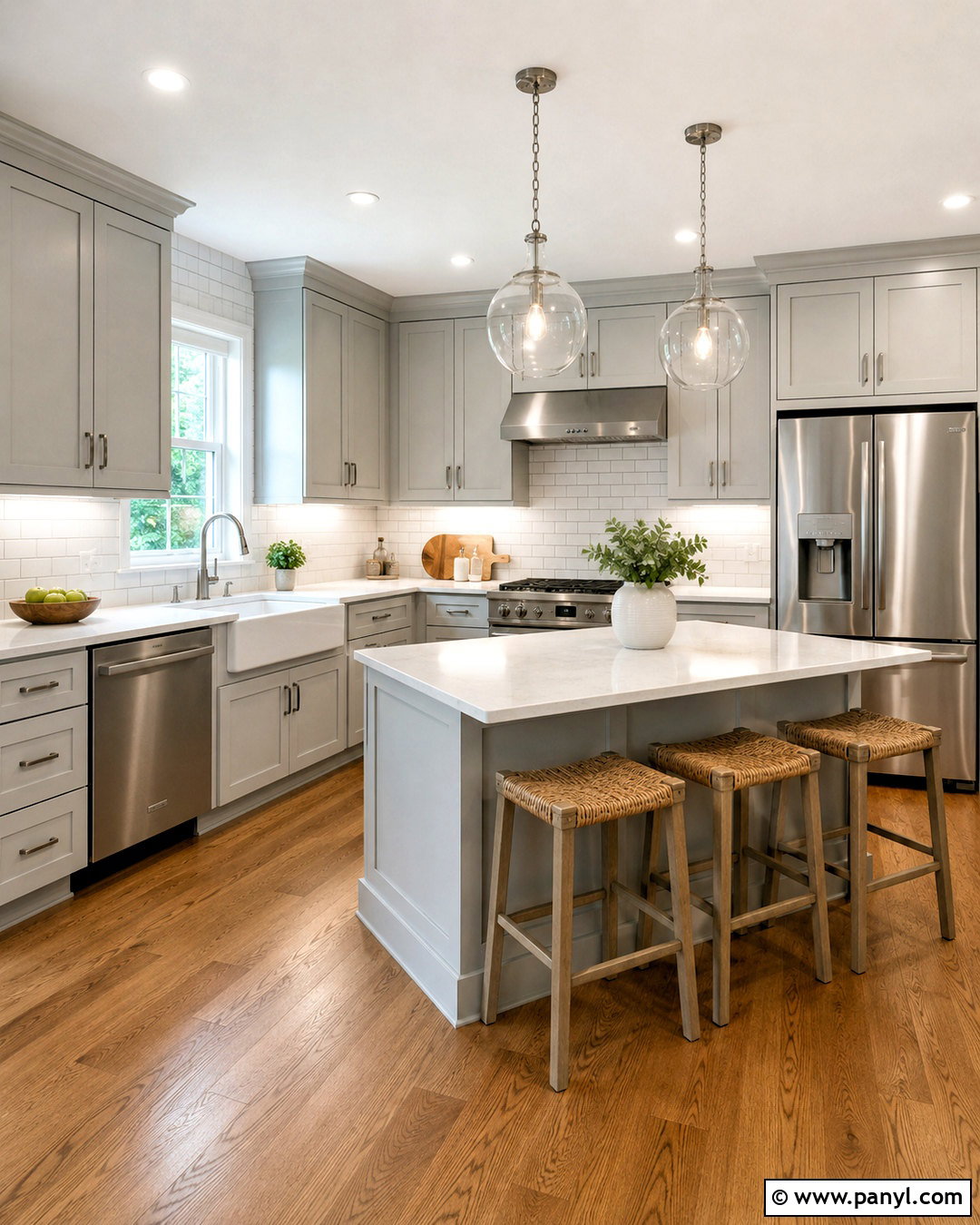 Light Grey Cabinets With White Subway Tile - 20 light grey cabinets kitchen ideas