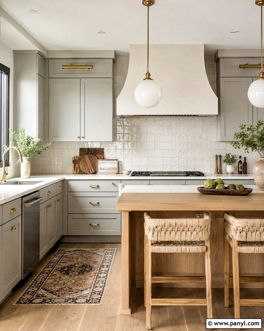 Light Grey Cabinets With White Zellige Tile - 20 light grey cabinets kitchen ideas