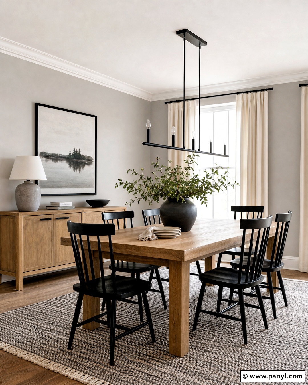 Light Grey Dining Room With Black Accents - 20 light grey interior ideas