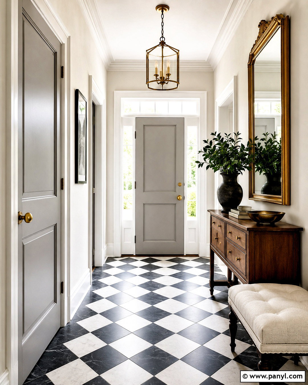 Light Grey Doors With Brass Hardware - 20 light grey doors interior ideas