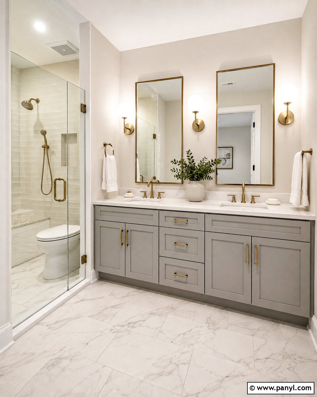 Light Grey Double Sink Vanity - 20 light grey vanity bathroom ideas