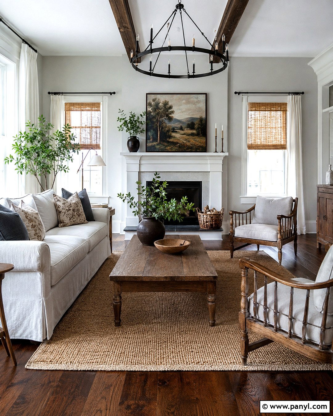 Light Grey Farmhouse Room With Dark Wood Floors - 20 Light Grey Walls With Dark Floors