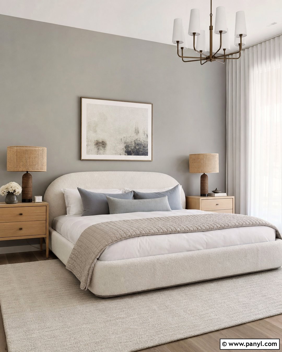 Light Grey Feature Wall Bedroom - 30 Grey Feature Wall Ideas