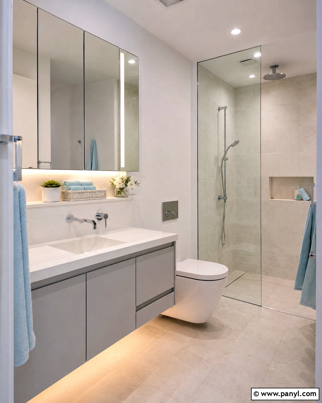 Light Grey Floating Vanity - 20 light grey vanity bathroom ideas