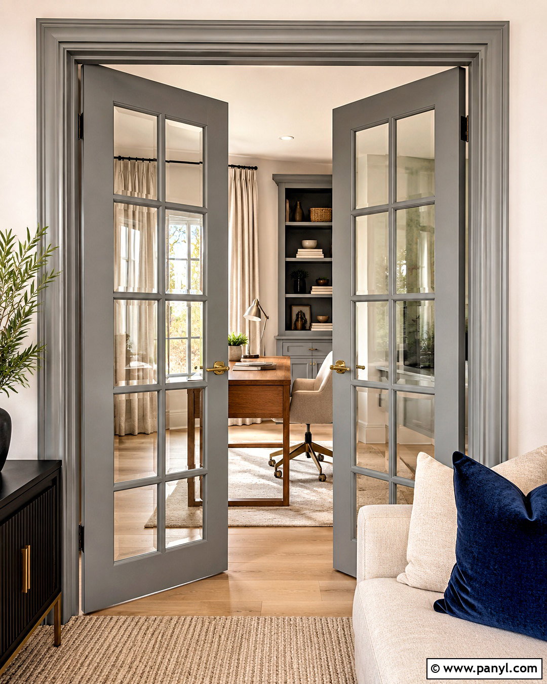 Light Grey French Doors With Glass Panels - 20 light grey doors interior ideas