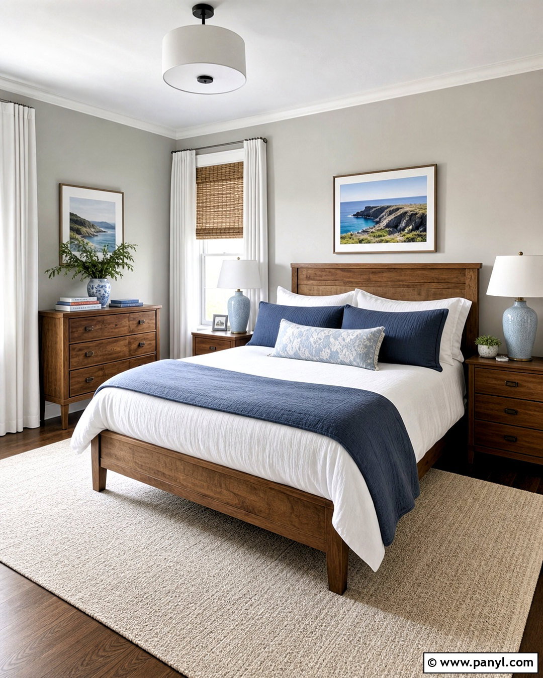 Light Grey Guest Room With Blue Accents - 20 light grey room ideas